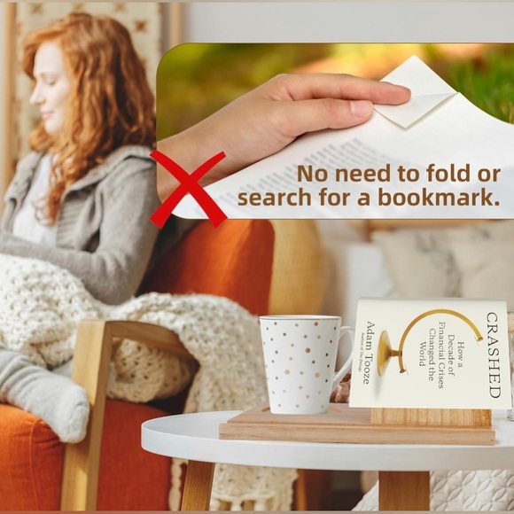 📚 ❤️Solid Oak Wooden Triangle Bookshelf Book Stand Holder, Wood Book Rest📚♥️ - Picture 4 of 10